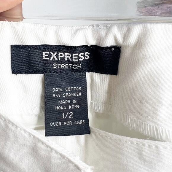 EXPRESS NWT Stretch Embroidered Straight Leg Dress Pants High Rise White Size 1 - Picture 7 of 9